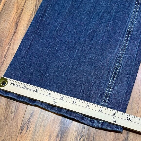 Vintage y2k Low Waist Bootcut Jeans.Cross Print Straight Leg Denim jeans - Picture 9 of 12